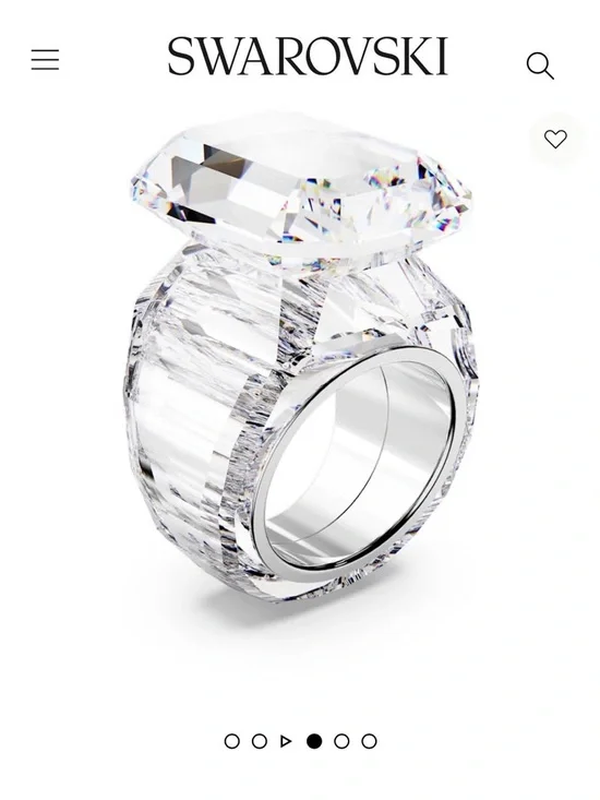 New Swarovski Lucent Cocktail Ring Octagon Cut Clear Crystal w/ Box - Picture 8 of 10